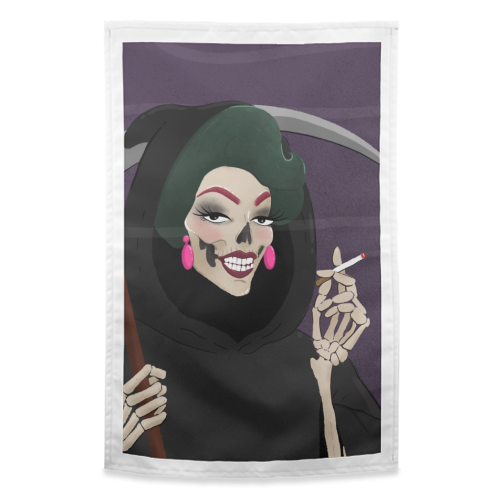Death in Drag - funny tea towel by The Queer Store