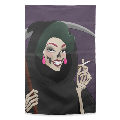 Death in Drag - funny tea towel by The Queer Store