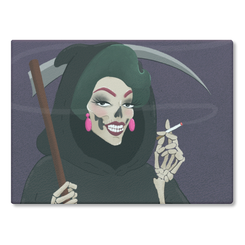 Death in Drag - glass chopping board by The Queer Store