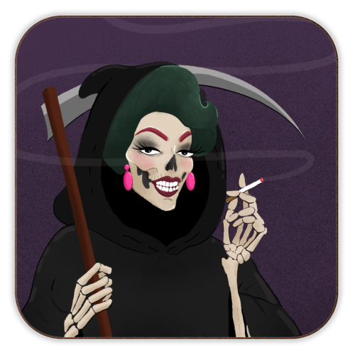Death in Drag - personalised beer coaster by The Queer Store