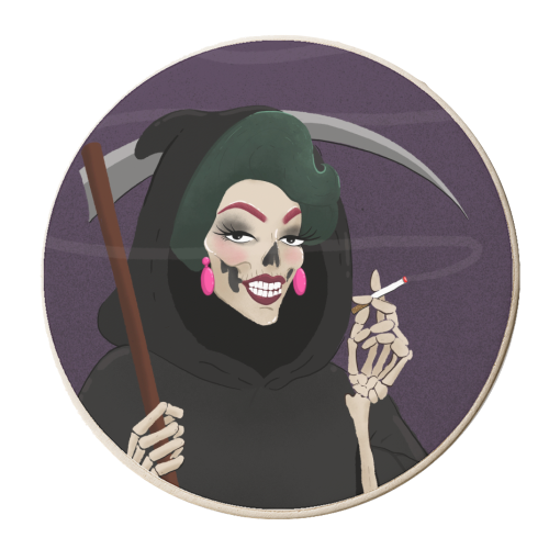 Death in Drag - personalised beer coaster by The Queer Store