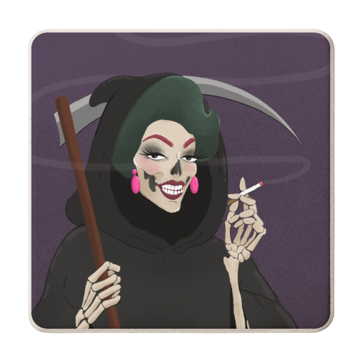 Death in Drag - personalised beer coaster by The Queer Store
