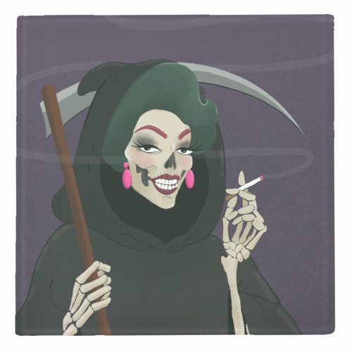 Death in Drag - personalised beer coaster by The Queer Store