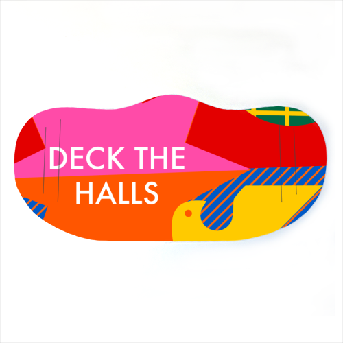 Deck the Halls Geometric Christmas Design - face cover mask by AbiGoLucky