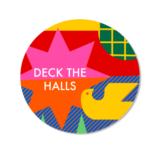 Deck the Halls Geometric Christmas Design - Magnet by AbiGoLucky