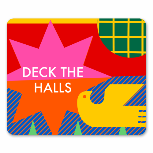 Deck the Halls Geometric Christmas Design - mouse mat by AbiGoLucky