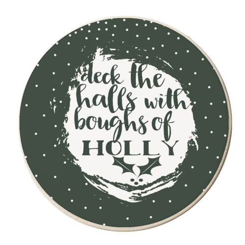 Deck the halls - personalised beer coaster by Giddy Kipper