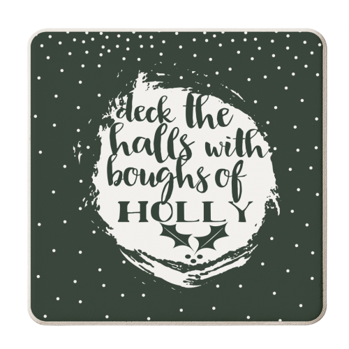 Deck the halls - personalised beer coaster by Giddy Kipper