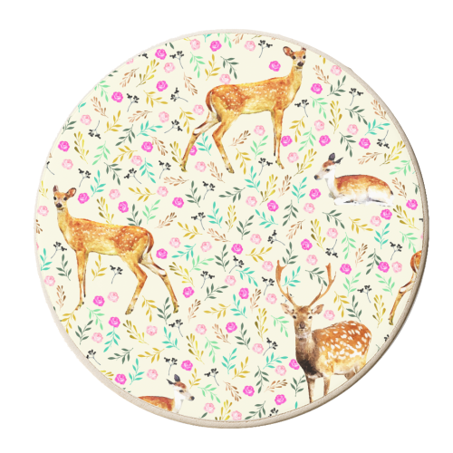 Deers - personalised beer coaster by Uma Prabhakar Gokhale