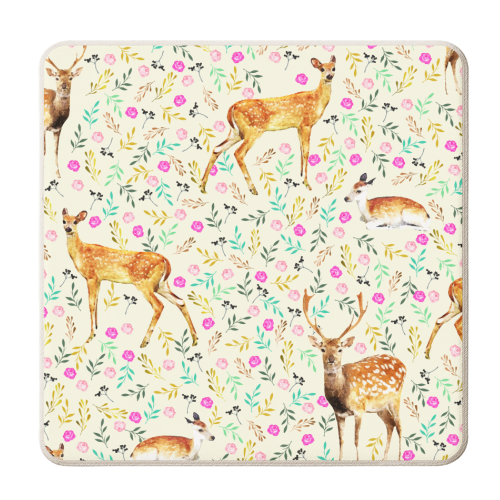 Deers - personalised beer coaster by Uma Prabhakar Gokhale