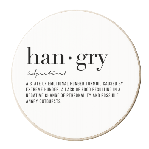 Definition Hangry - personalised beer coaster by Toni Scott