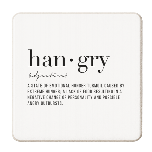 Definition Hangry - personalised beer coaster by Toni Scott