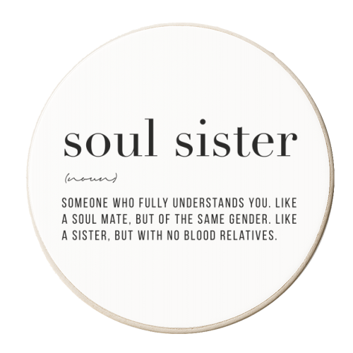Definition Soul Sister - personalised beer coaster by Toni Scott