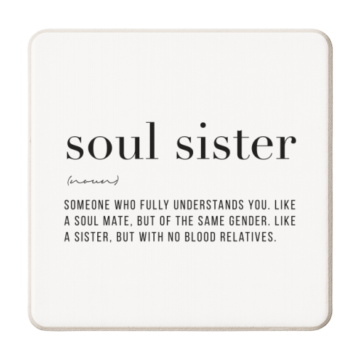Definition Soul Sister - personalised beer coaster by Toni Scott