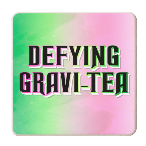 DEFYING GRAVI-TEA - personalised beer coaster by Lilly Rose
