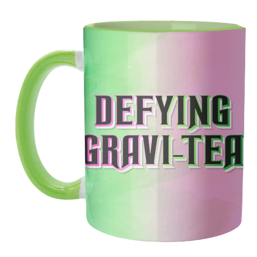 DEFYING GRAVI-TEA - unique mug by Lilly Rose