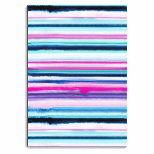Degrade Stripes Watercolor Pink Blue - personalised A4, A5, A6 notebook by Ninola Design
