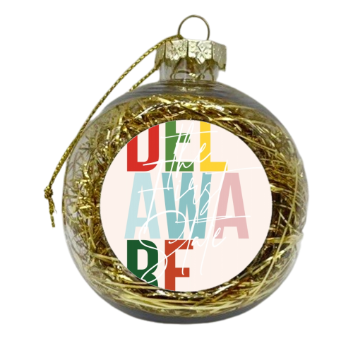 Delaware "The First State" Color State - xmas bauble by Toni Scott