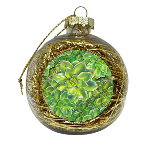 Delicious Succulents - xmas bauble by Patricia Shea