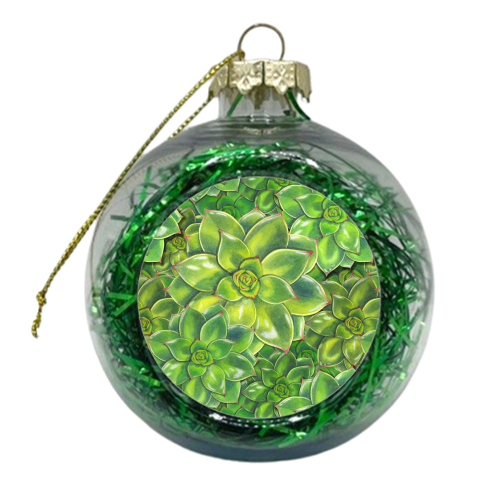 Delicious Succulents - xmas bauble by Patricia Shea