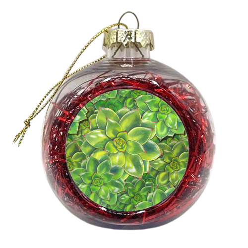 Delicious Succulents - xmas bauble by Patricia Shea