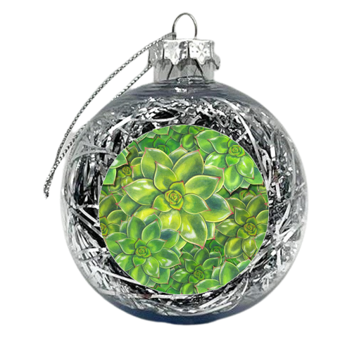 Delicious Succulents - xmas bauble by Patricia Shea