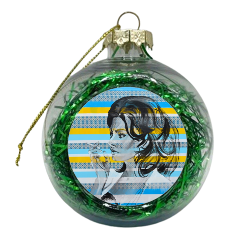 Designer Sophia Loren - xmas bauble by Kirstie Taylor