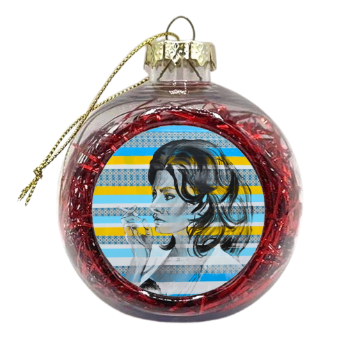 Designer Sophia Loren - xmas bauble by Kirstie Taylor