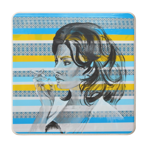 Designer Sophia Loren - personalised beer coaster by Kirstie Taylor