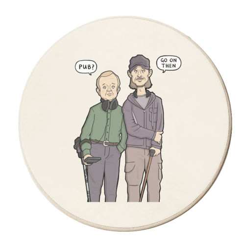 Detectorists - personalised beer coaster by Carl Batterbee