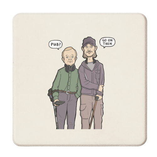 Detectorists - personalised beer coaster by Carl Batterbee