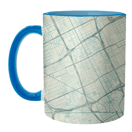 Detroit Map Blue Vintage - unique mug by City Art Posters