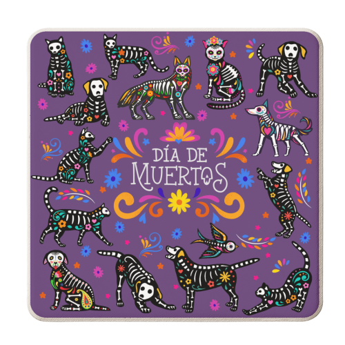 Dia De Muertos - Spirit Animals - personalised beer coaster by Lilly Rose