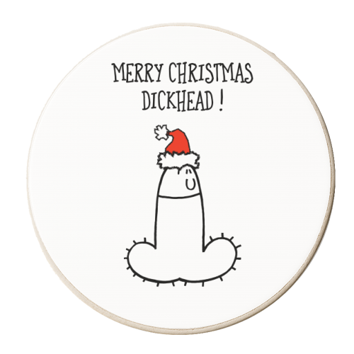 Dickhead Christmas Greeting - personalised beer coaster by Adam Regester
