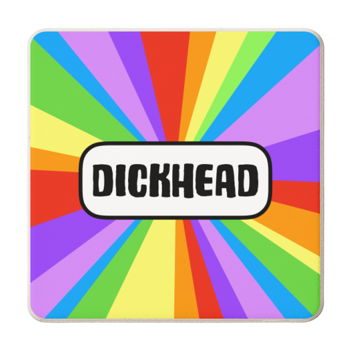 Dickhead - personalised beer coaster by Adam Regester