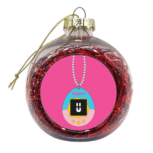 Digipet Life Is Hard - xmas bauble by Lucy Elliott