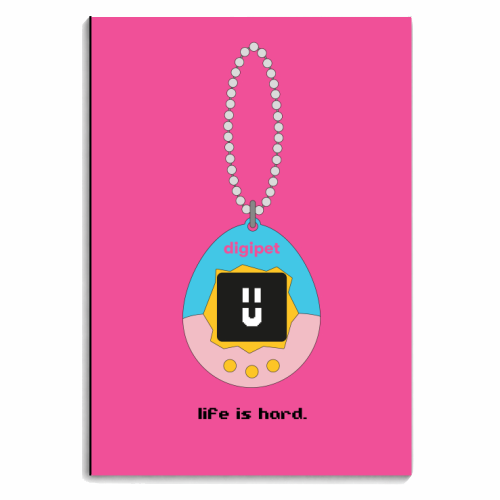 Digipet Life Is Hard - personalised A4, A5, A6 notebook by Lucy Elliott