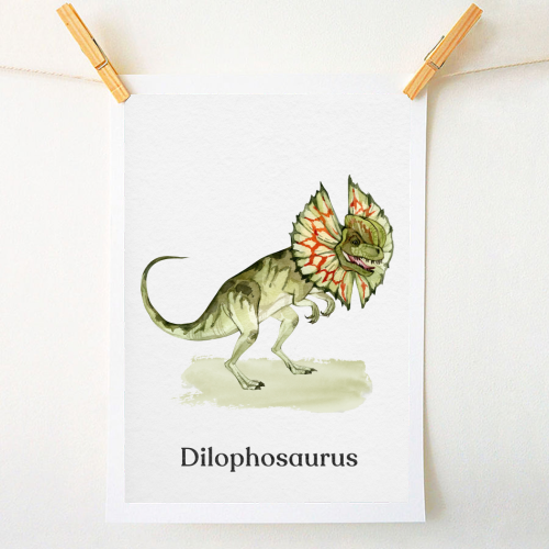 Dilophosaurus - A1 - A4 art print by Gal Design
