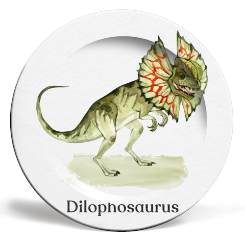 Dilophosaurus - ceramic dinner plate by Gal Design
