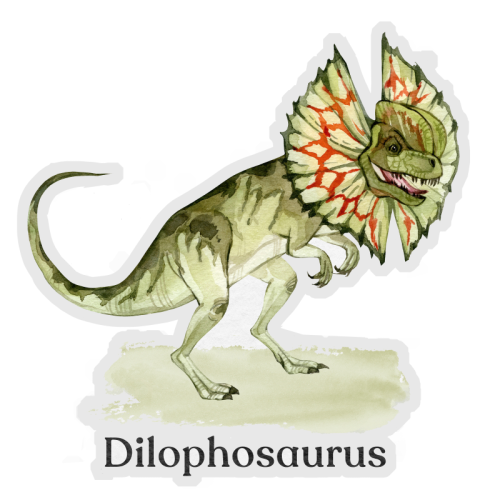 Dilophosaurus - Die Cut Sticker by Gal Design