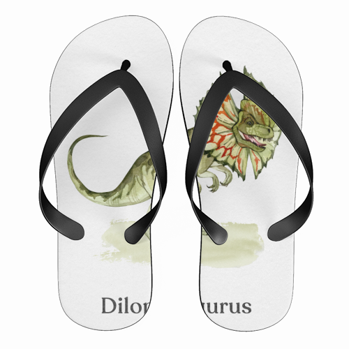 Dilophosaurus - funny flip flops by Gal Design