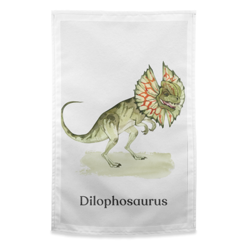 Dilophosaurus - funny tea towel by Gal Design