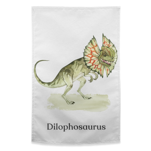 Dilophosaurus - funny tea towel by Gal Design