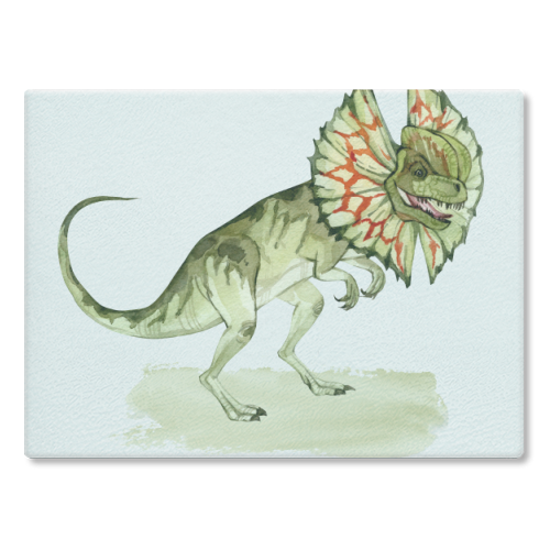 Dilophosaurus - glass chopping board by Gal Design
