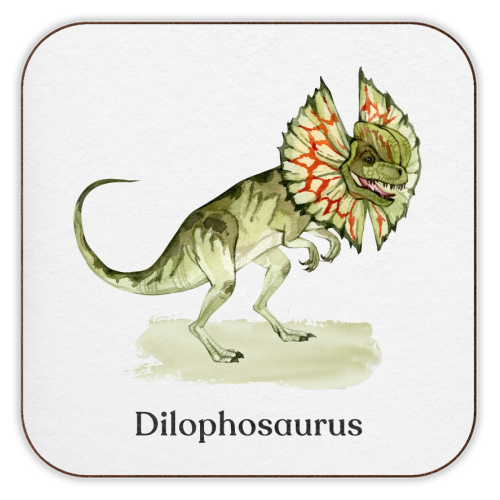 Dilophosaurus - personalised beer coaster by Gal Design