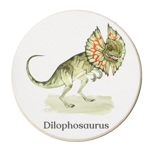 Dilophosaurus - personalised beer coaster by Gal Design