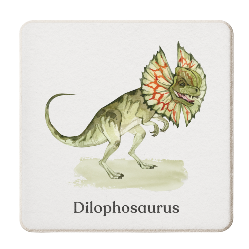 Dilophosaurus - personalised beer coaster by Gal Design