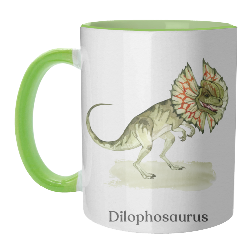 Dilophosaurus - unique mug by Gal Design