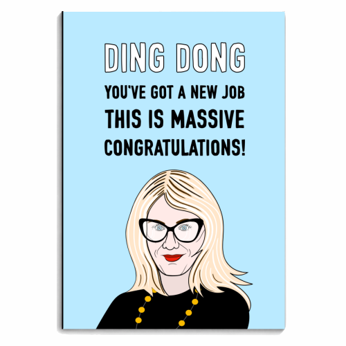 Ding Dong New Job Congratulations - personalised A4, A5, A6 notebook by Adam Regester