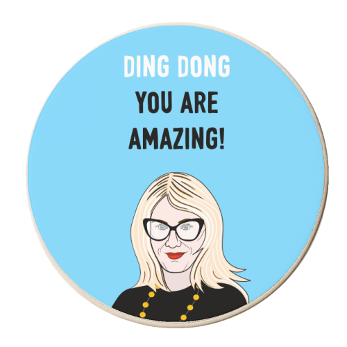 Ding Dong You Are Amazing! - personalised beer coaster by Adam Regester